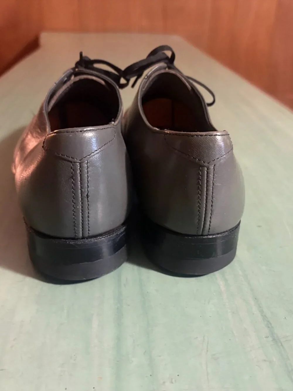Vintage Mens Stacy Adams Gray Cap Toe Dress Shoes Size 10 E Wide
